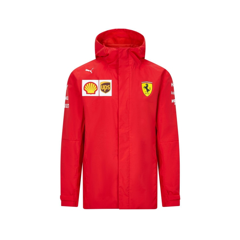 Ferrari pánská bunda s kapucí rain red F1 Team 2020