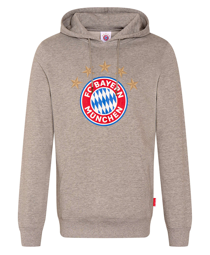 Bayern Mnichov pánská mikina s kapucí Logo grey