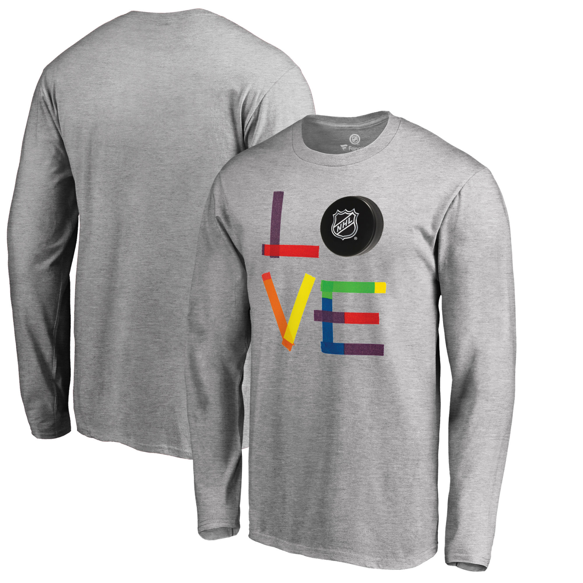 NHL produkty pánské tričko s dlouhým rukávem grey NHL logo Hockey Is For Everyone Love Square