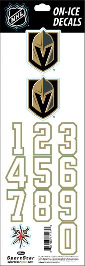 Vegas Golden Knights samolepky na helmu decals gold