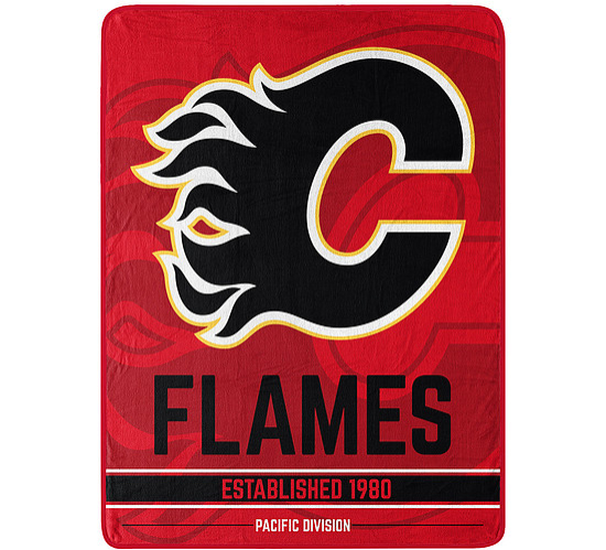 Calgary Flames deka Plush Micro Throw Logo
