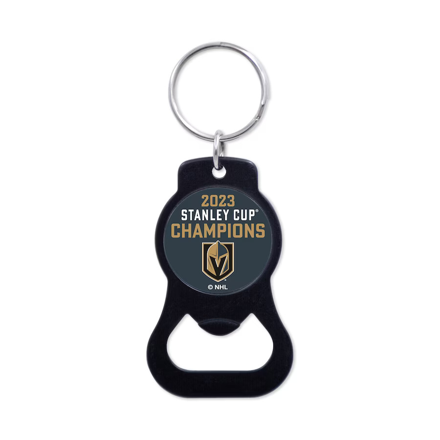 Vegas Golden Knights přívěšek s otvírakem 2023 Stanley Cup Champions Bottle Opener Key Ring black