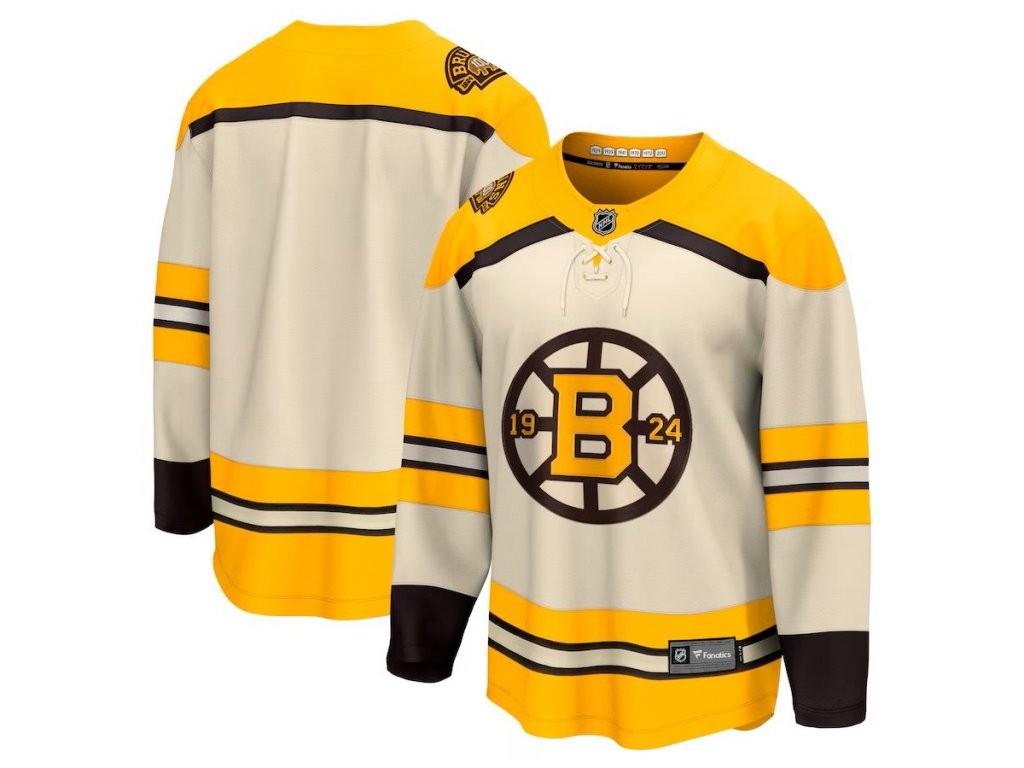Boston Bruins dětský hokejový dres Cream 100th Anniversary Premier Breakaway Jersey