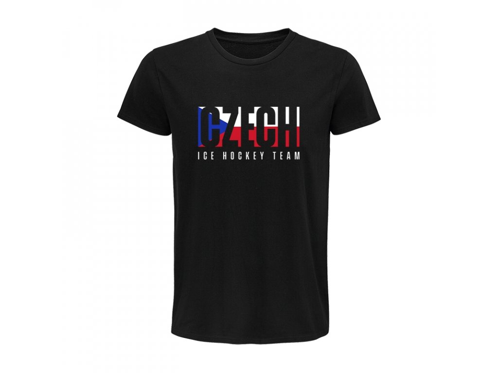 Hokejové reprezentace dámské tričko Czech Republic Flag black