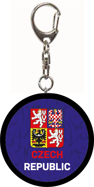 Hokejové reprezentace přívěšek na klíče Czech Republic minipuk logo blue