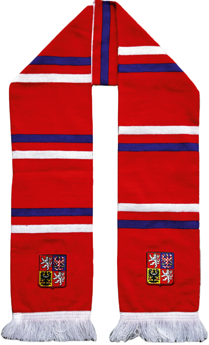 Hokejové reprezentace zimní šála Czech Republic logo patch - red