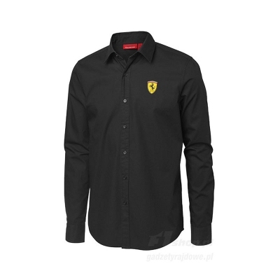 Scuderia Ferrari černá košile s dlouhým rukávem