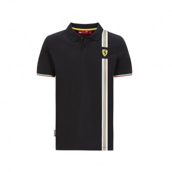 2020 Ferrari F1 Mens Italian Flag Polo Shirt Black