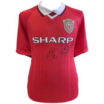 Legendy fotbalový dres Manchester United 1999 Solskjaer & Sheringham Signed Shirt