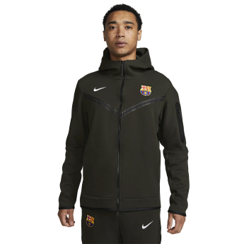 FC Barcelona pánská mikina s kapucí Tech Fleece khaki