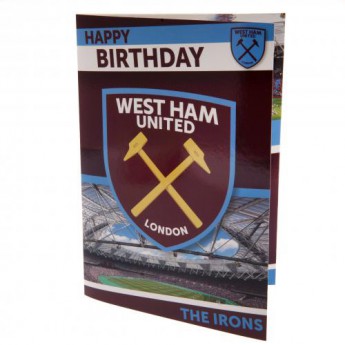 West Ham United narozeninové přání Musical Birthday Card