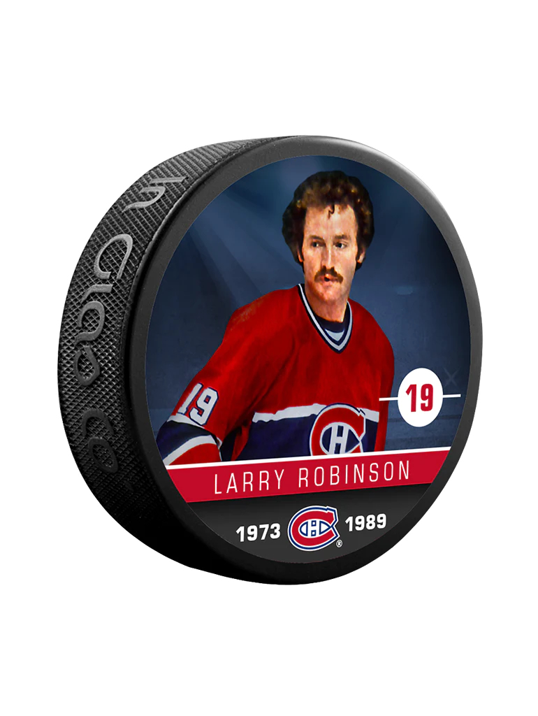 Montreal Canadiens puk Larry Robinson #19 Souvenir Collector Hockey Puck