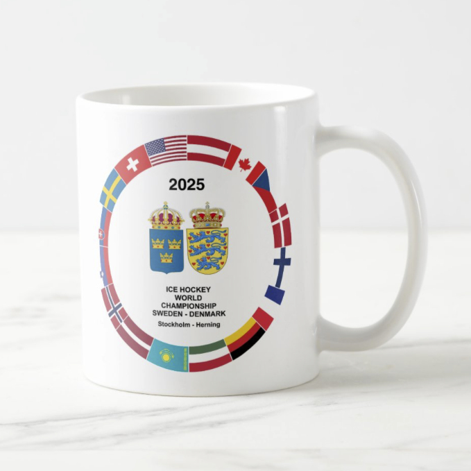 Hokejové reprezentace hrníček Ice Hockey World Championship Sweden | Denmark MS 2025