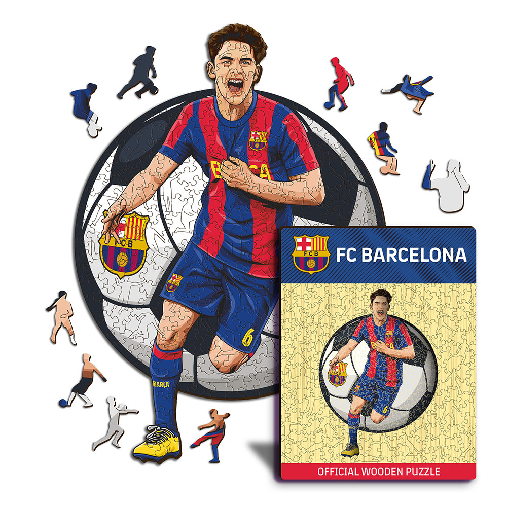 FC Barcelona dřevěné puzzle Gavi 150 pcs