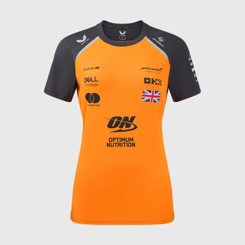 Mclaren Honda dámské tričko Lando Norris official Teamline Replica orange F1 Team 2025