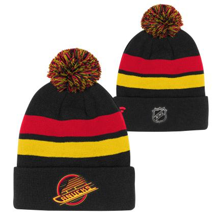 Vancouver Canucks dětská zimní čepice Cuffed Beanie With Pom black