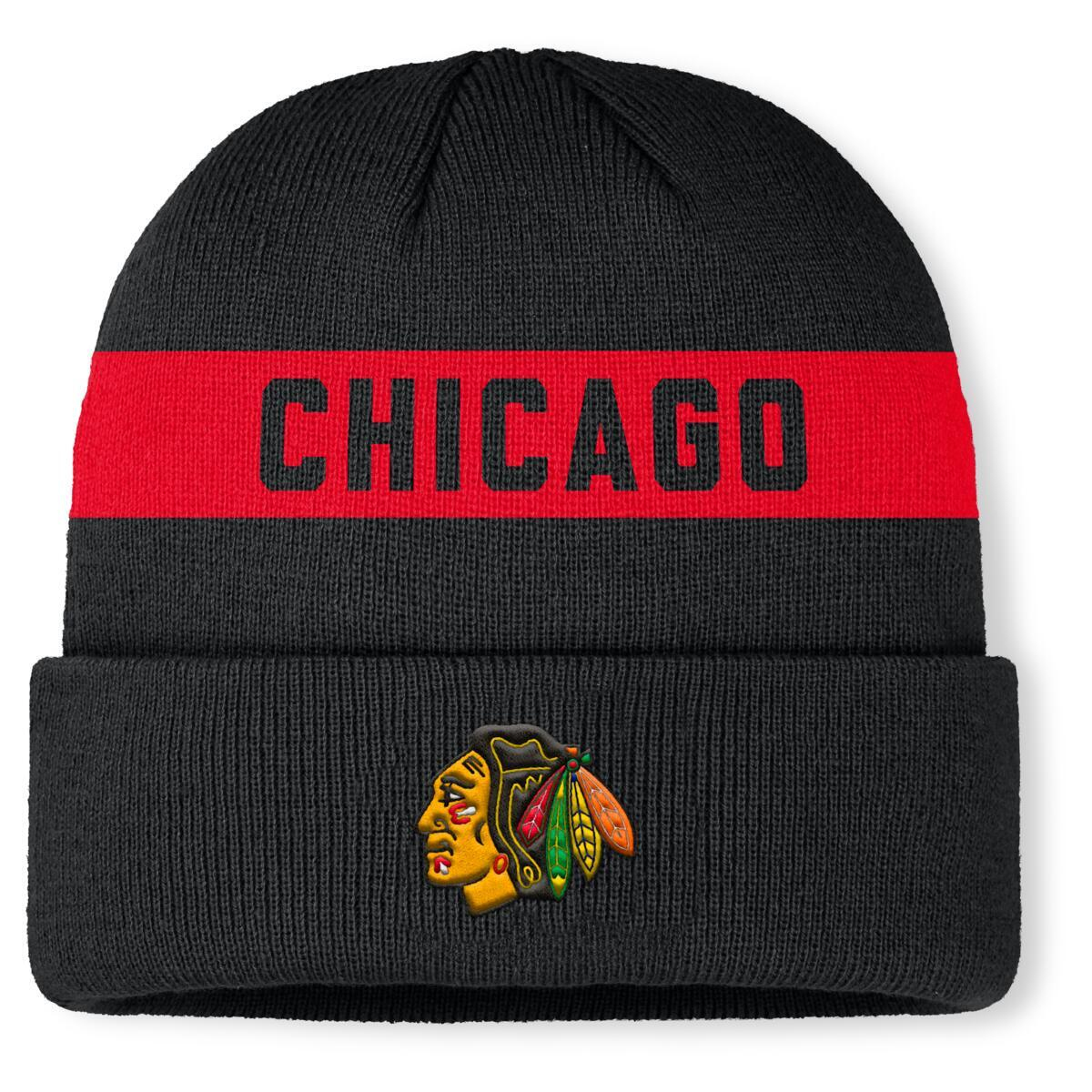 Chicago Blackhawks zimní čepice Authentic Pro A/Cap Cuffed inscription