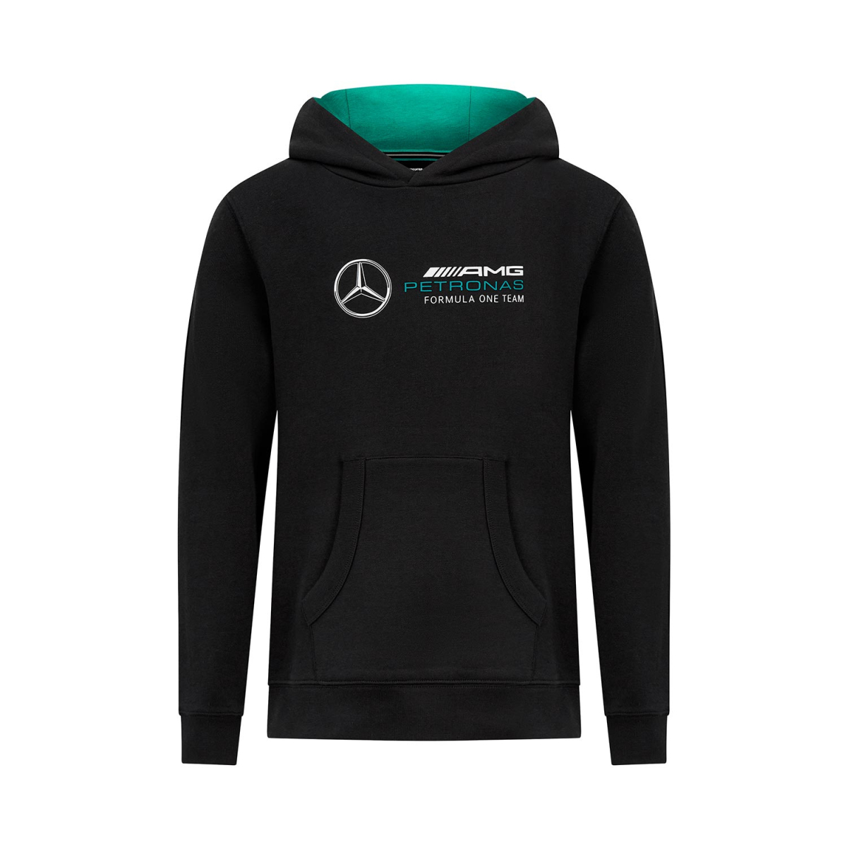 Mercedes AMG Petronas dětská mikina s kapucí Logo black F1 Team 2023