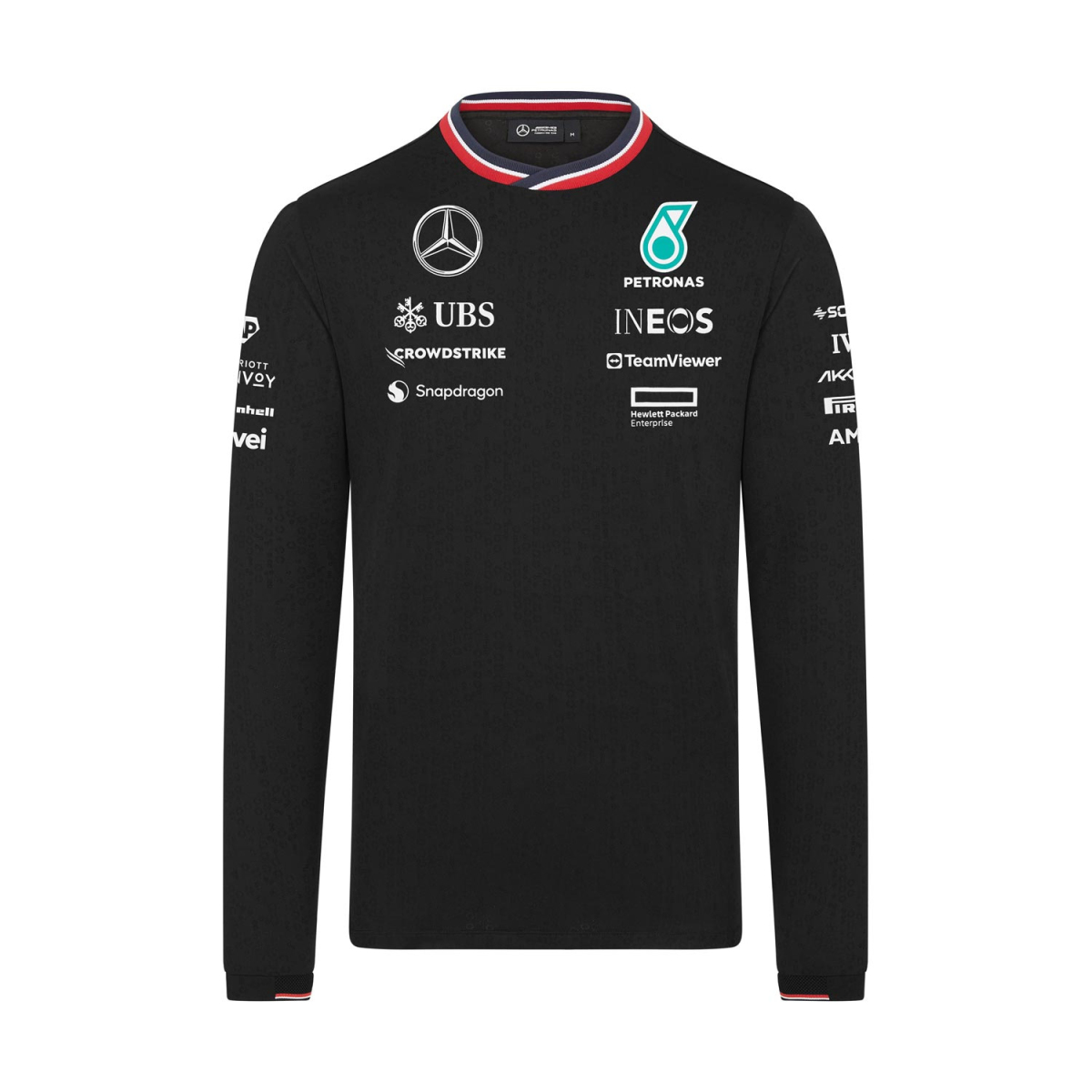 Mercedes AMG Petronas pánské tričko s dlouhým rukávem Driver black F1 Team 2024