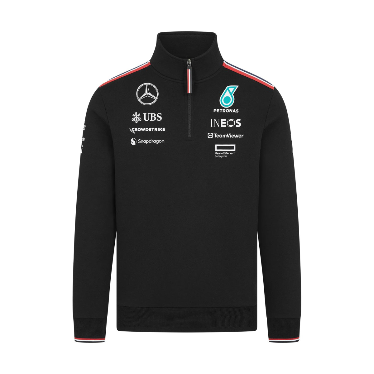 Mercedes AMG Petronas pánská mikina Driver 1/4 Zip black F1 Team 2024