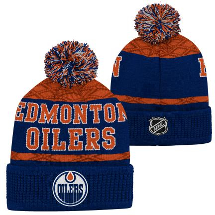 Edmonton Oilers dětská zimní čepice Puck Pattern Cuffed Pom