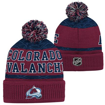 Colorado Avalanche dětská zimní čepice Puck Pattern Cuffed Pom