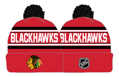 Chicago Blackhawks dětská zimní čepice 3Rd Jersey Jacquard Cuff Pom