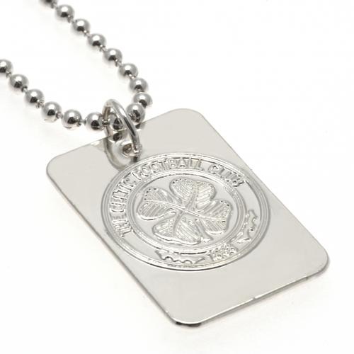FC Celtic řetízek na krk se psí známkou Silver Plated Dog Tag & Chain