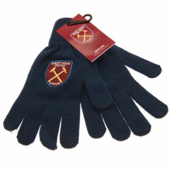 West Ham United pletené rukavice Knitted Gloves Adults