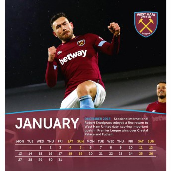 West Ham United stolní kalendář 2020