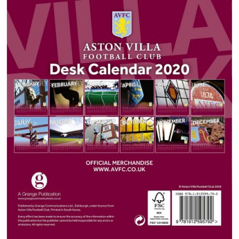 Aston Villa stolní kalendář 2020