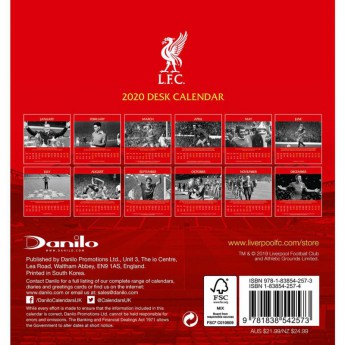 FC Liverpool stolní kalendář 2020