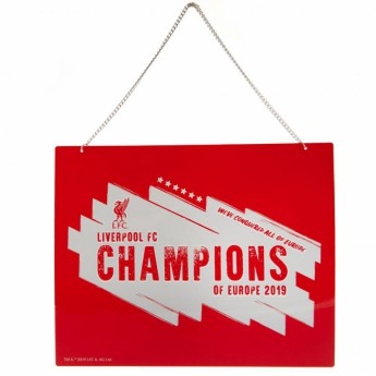FC Liverpool cedule na zeď Champions Of Europe Metal Sign