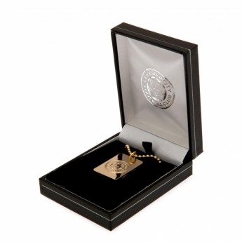 Leicester City řetízek na krk se psí známkou Gold Plated Dog Tag & Chain