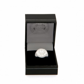 Leicester City prsten Silver Plated Crest Ring Medium