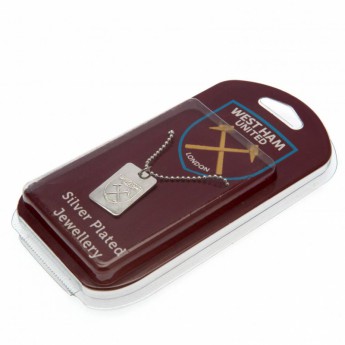 West Ham United řetízek na krk se psí známkou Silver Plated Dog Tag & Chain