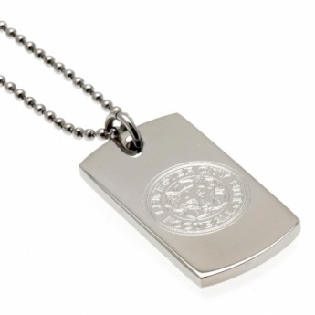 Leicester City řetízek na krk se psí známkou Engraved Dog Tag & Chain