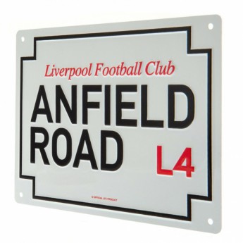FC Liverpool cedule na zeď Anfield Road Sign
