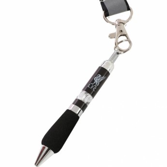 FC Liverpool šňůrka na krk s propiskou black and grey Lanyard Pen