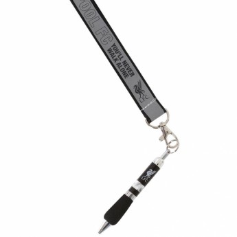 FC Liverpool šňůrka na krk s propiskou black and grey Lanyard Pen
