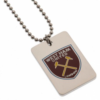 West Ham United řetízek na krk se psí známkou Enamel Crest Dog Tag & Chain