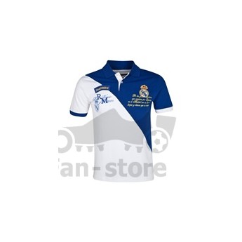 REAL MADRID WHITE-BLUE POLO T-SHIRT