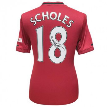 Legendy fotbalový dres Manchester United Scholes 2019-2020 Signed Shirt