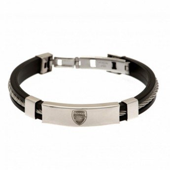 FC Arsenal silikonový náramek Silver Inlay Silicone Bracelet