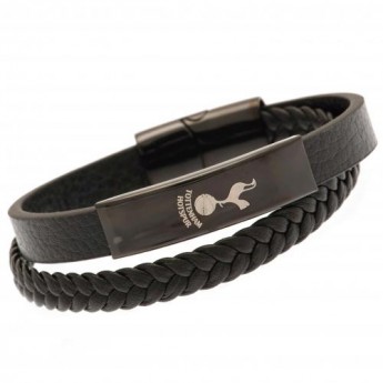 Tottenham Hotspur kožený náramek Black IP Leather Bracelet