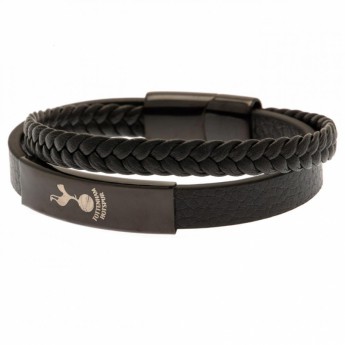 Tottenham Hotspur kožený náramek Black IP Leather Bracelet