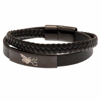 FC Liverpool kožený náramek Black IP Leather Bracelet