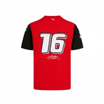 Ferrari pánské tričko Charles Leclerc redblack F1 Team 2022
