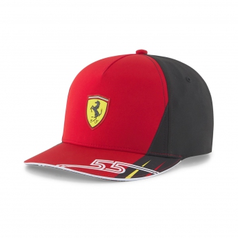 Ferrari čepice flat kšiltovka Carlos Sainz redblack F1 Team 2022