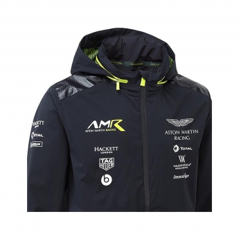 Aston Martin pánská bunda s kapucí team rain jacket navy blue